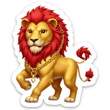 red lion with golden chain sticker