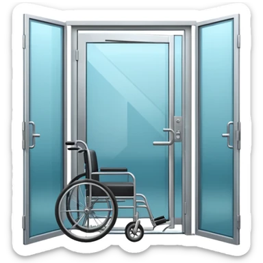 rehabilitation clinic entrance with wheelchair sticker