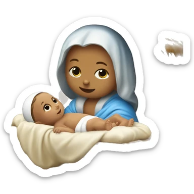Baby jesus in the manger sticker