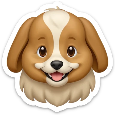 Crie a imagem de uma cachorro sorridente sticker