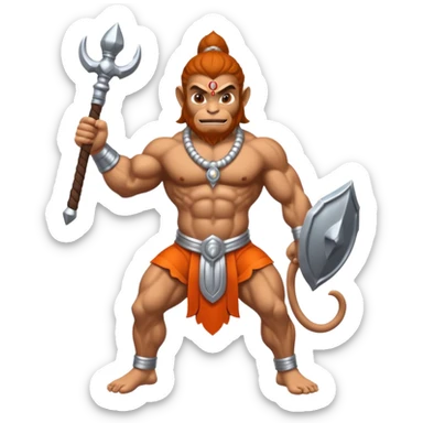 Hanuman sliver mace sticker