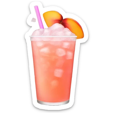 Peach pink drink with ice sticker