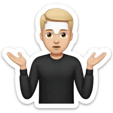 cool confused men person shrug pose sticker