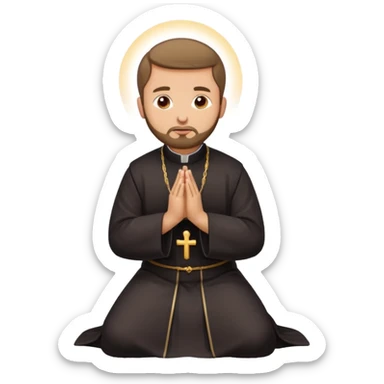 orthodox christian priest kneeling in prayer sticker