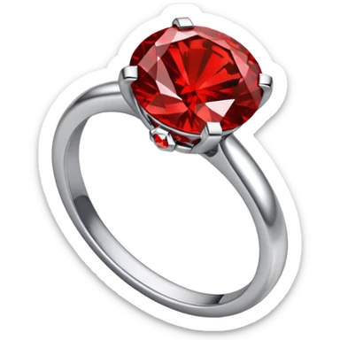 red ring marry red diamond metal prata sticker