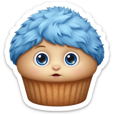 Baby Muffin character with big blue eyes sticker