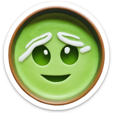 matcha in a handmade cup sticker