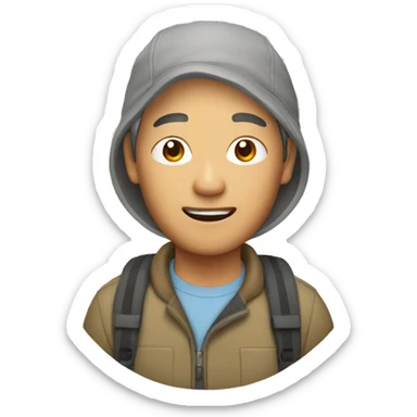 mid age asian camper sticker