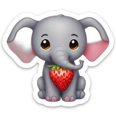 Chibi Strawberry Elephant sticker