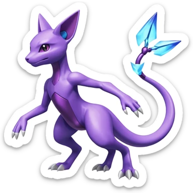 Miraidon-Sharpedo-Koraidon-Genesect-Espeon-Mewtwo-Fakémon-hybrid-creature (full body)  sticker