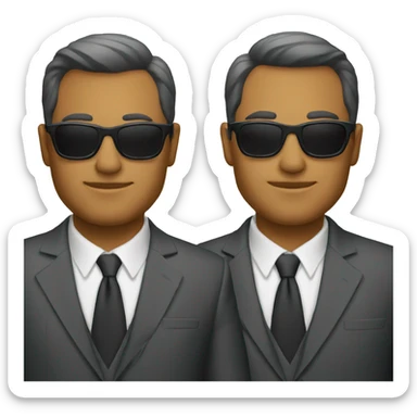 Two men in suits with sunglasses, ios emoji sticker