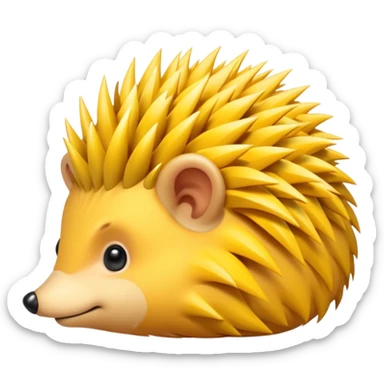 yellow hedgehog groom sticker
