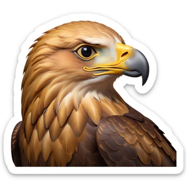 Meme-Worthy Cute Sleeping Golden Eagle Portrait Emoji, Head resting peacefully with a contented smile, showcasing a stately, broad-beaked form with eyes gently closed in serene slumber and luxuriously soft, golden plumage, Simplified yet adorably endearing features, highly detailed, glowing with a soft, drowsy amber light, high shine, relaxed and utterly lovable, stylized with an air of playful laziness, soft glowing outline, capturing the essence of a sleeping golden eagle that feels destined to become the next viral icon of adorable rest! sticker
