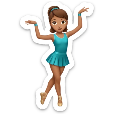 A preppy girl with brown hair and she is a Dancer sticker