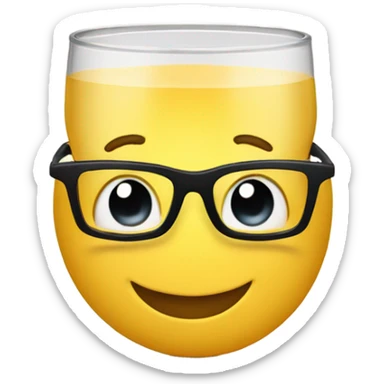 smily face with glasses, working out and drinking cof sticker