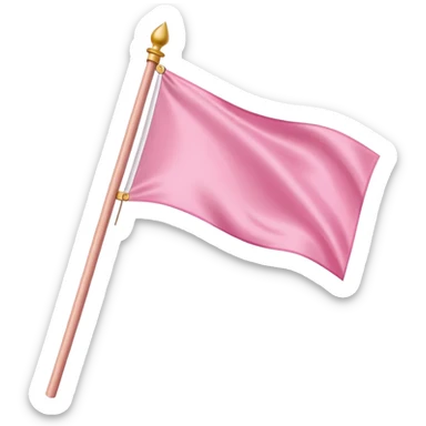 White blank flag on a pink pole  sticker