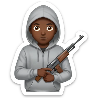 Ghetto demon in the hood with a gun sticker