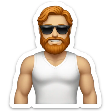 Dark-Bearded-white-man with sunglasses and long ginger hair girlfriend sticker