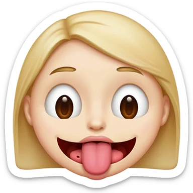 make a face emoji that's cross eyed/ has strabismus and tounge out sticker