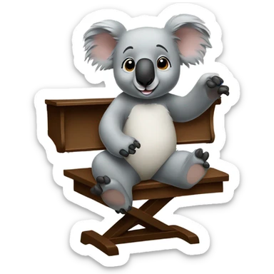 Koala playing piano sticker