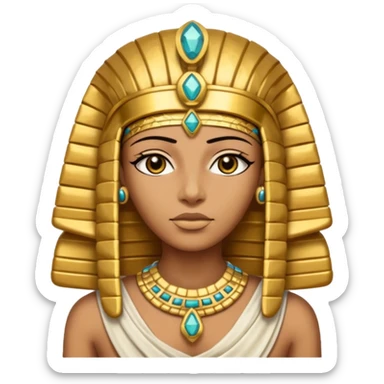 Mummy Pharaoh: Bandaged body with golden headdress and jeweled amulet.
 sticker