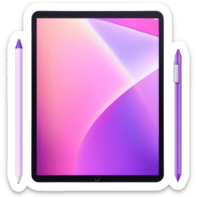 ￼Pink and purple iridescent iPad with Apple Pencil  sticker