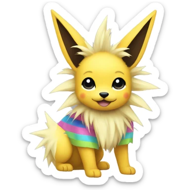 Jolteon with colorful stripes sticker