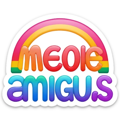 “Mejores amigas” text in colorful colors sticker