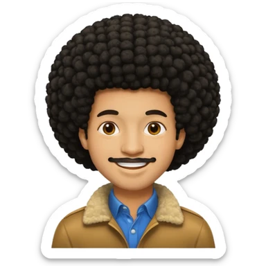 A man with an Afro sticker