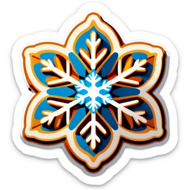 waffle with beautiful finish snowflakes sticker