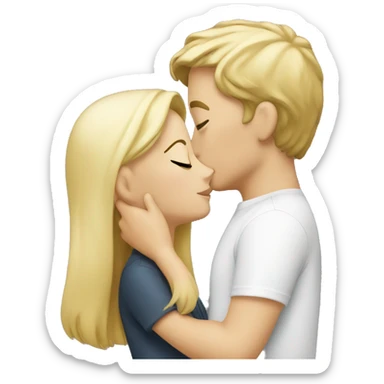 White brunette, kissing boy blonde sticker