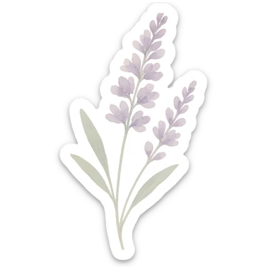 lavender, intricate details, soft purple and green, watercolor art style sticker