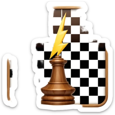 a lightning bolt on a chess board sticker