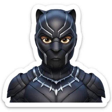 black panther marvel superhero full mask upper body shot sticker
