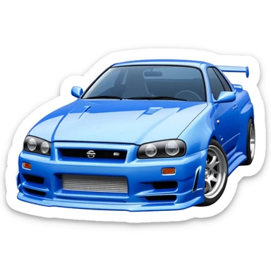 the Nissan Skyline R34 from 2 Fast 2 Furious sticker