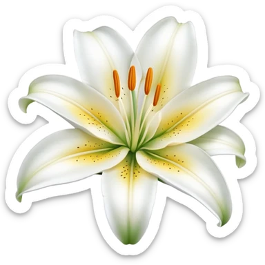 beautiful lily flower with white petals sticker