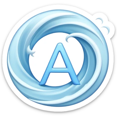 Letter A between two winds sticker