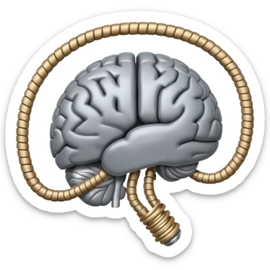 Half spring and half brain connected each other  sticker