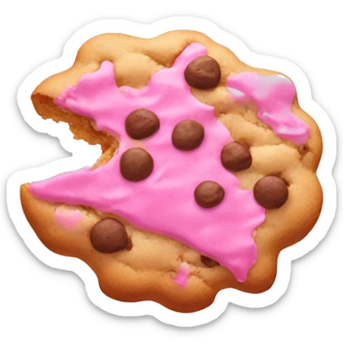Pink crumble cookie sticker