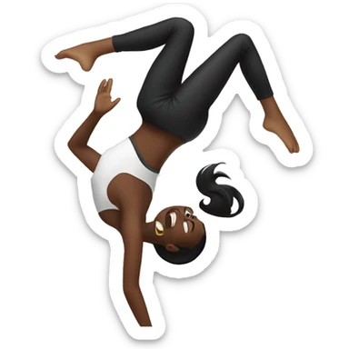 girl doing a back flip with diddy sticker