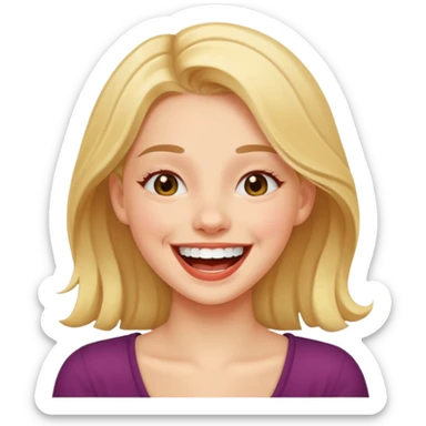 Chica guapa riéndose sticker