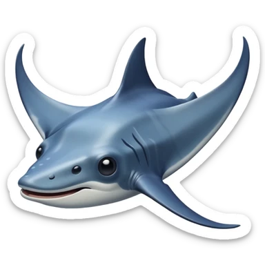 emoji of manta ray sticker