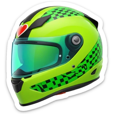 ate a Florecent green heart emoji as the same patterns as Lando Norris's helmet sticker