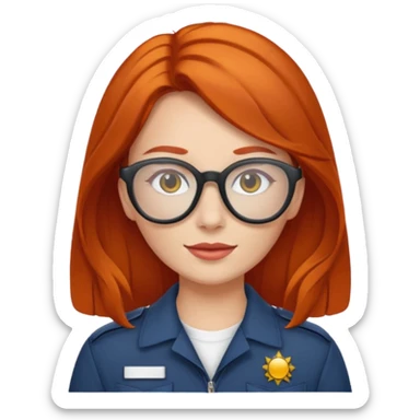 pilote femme rousse avec lunette de soleil sticker