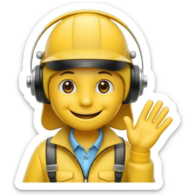 smileys jaune faisant chut avec ses doigts portant une casquete helicoptère sticker