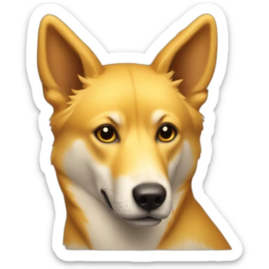 yellow dog that looks like a mix of dingo and fox sticker