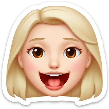 Blushing face that’s biting its lip  sticker