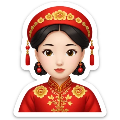 chinese girl in traditional costume sticker