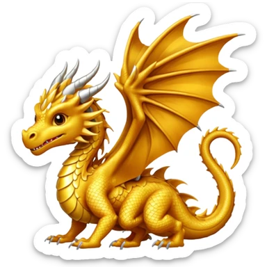 Fourth wing andarna, gold dragon sticker