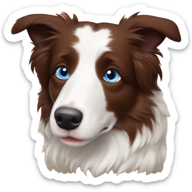 Red marble border collie blue eyes cozy in blanket sticker